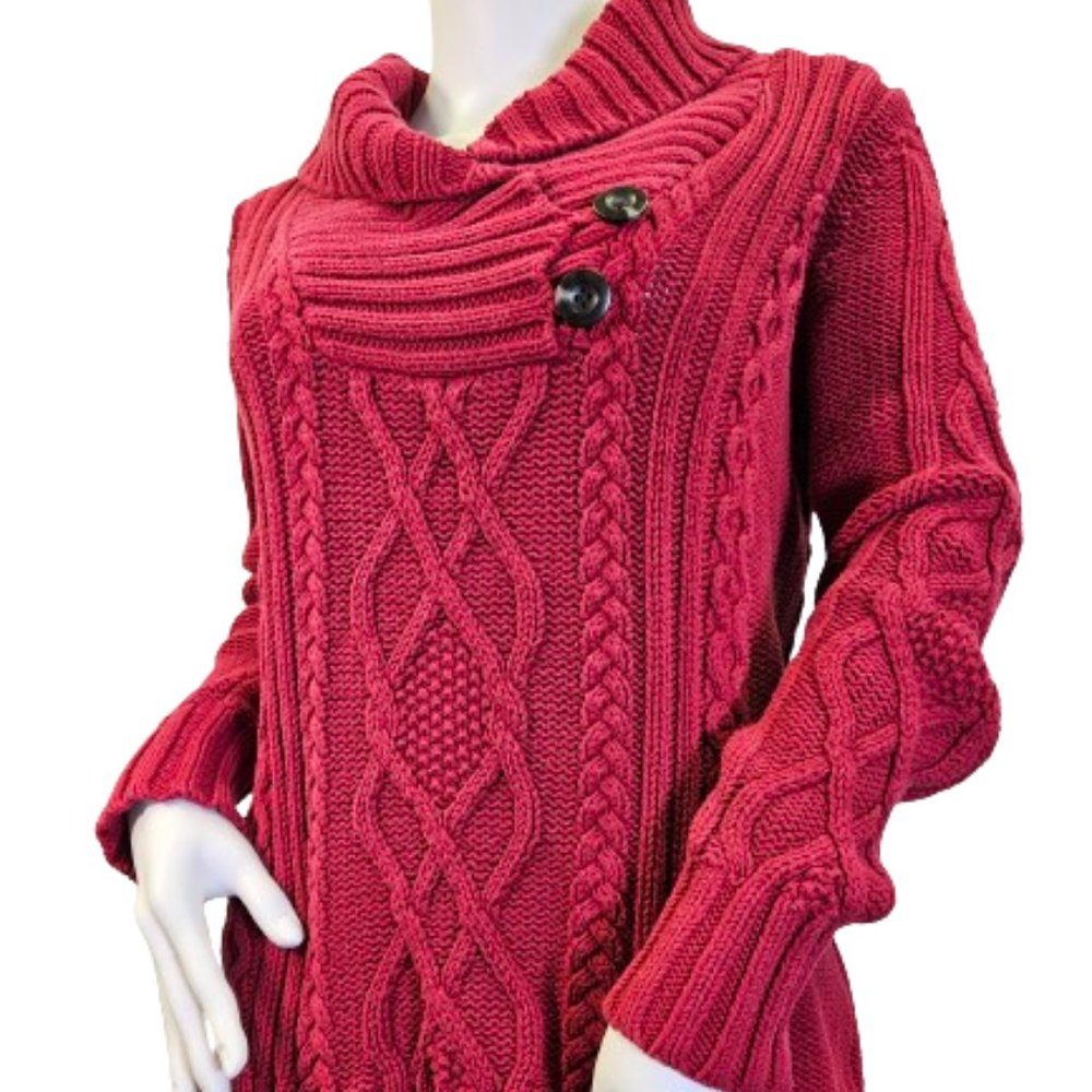 Red Cable Knit M Eddie Bauer Sweater